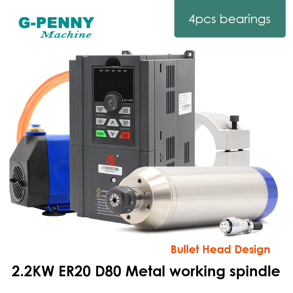 2.2Kw Water Cooled Spindle Kit Vfd - Kit de motor de husillo de